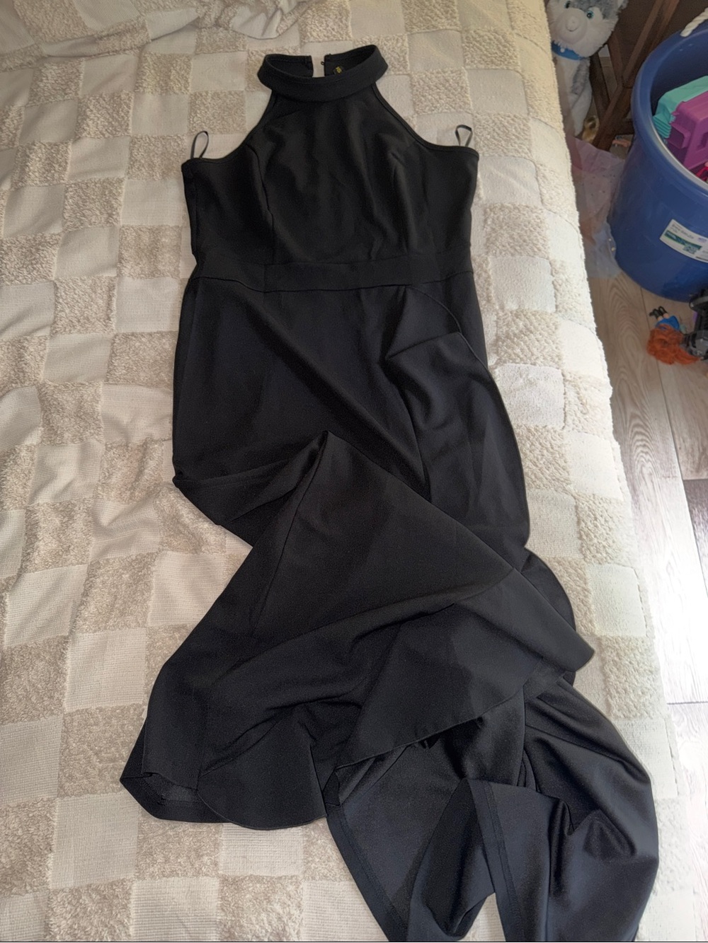 WOOSEA Women's High Neck Split Bodycon Mermaid Evening Cocktail Long Dress